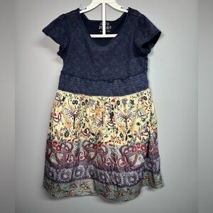 Mudd Kids Dress with Navy and Multicolor Pattern